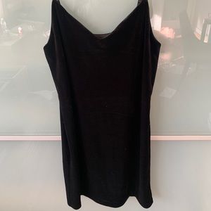 black velvet slip dress